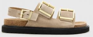 Semišové sandále AllSaints Isla Sandal béžová farba, W045FC