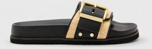 Šlapky AllSaints Ellie Raffia Slider čierna farba, W003FD