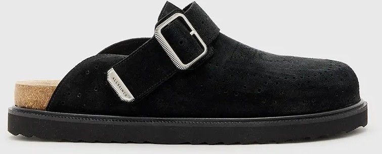 Semišové šľapky AllSaints Randal Mule čierna farba, M003FC