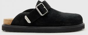 Semišové šľapky AllSaints Randal Mule čierna farba, M003FC