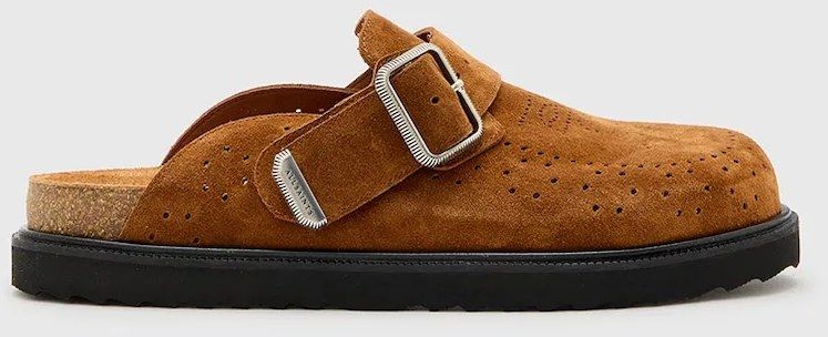 Semišové šľapky AllSaints Randal Mule hnedá farba, M003FC