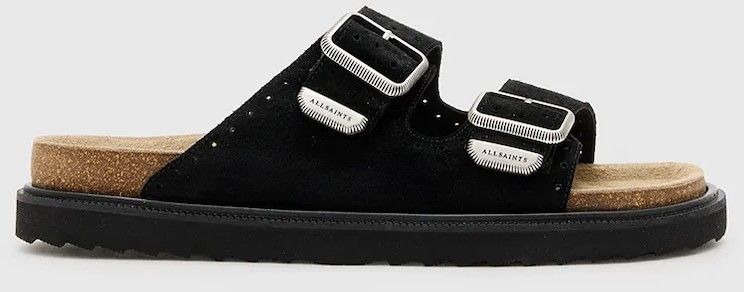 Semišové šľapky AllSaints Randal Sandal čierna farba, M002FC