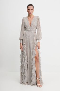 Šaty Elisabetta Franchi béžová farba, maxi, áčkový strih, ABRS252E2