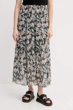 Hodvábna sukňa Weekend Max Mara čierna farba, maxi, áčkový strih, 2515101013600