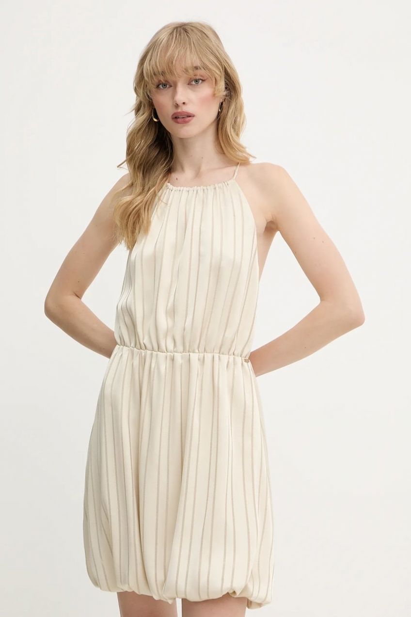 Šaty Armani Exchange béžová farba, mini, áčkový strih, XW000194 AF12744