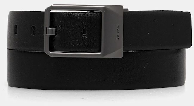 Obojstranný kožený opasok Calvin Klein čierna farba, LV04D7011G