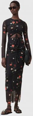 Šaty AllSaints KATHY čierna farba, maxi, priliehavé, W233DC