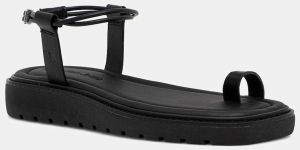 Sandále Calvin Klein Jeans ROPE TOE POST SANDAL LTH MG čierna farba, YW0YW01893