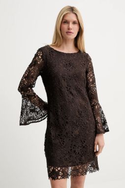 Šaty Bruuns Bazaar hnedá farba, mini, rovný strih, BBW4517