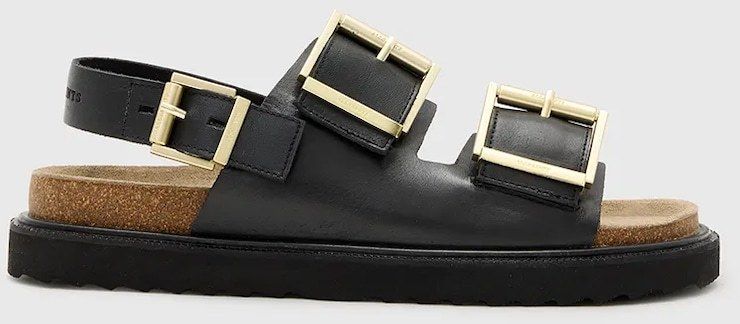 Kožené sandále AllSaints Isla Sandal čierna farba, W043FC