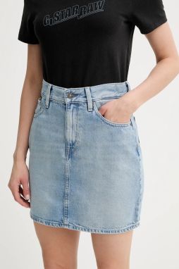 Rifľová sukňa G-Star mini, rovný strih, D24387-D932