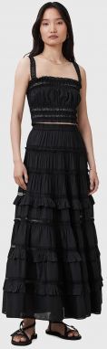 Sukňa AllSaints TALIA čierna farba, maxi, áčkový strih, W041RC