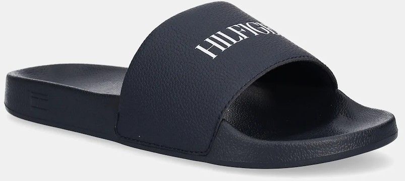 Šľapky Tommy Hilfiger TH PRINT TUMBLE POOL SLIDE tmavomodrá farba, FM0FM05505