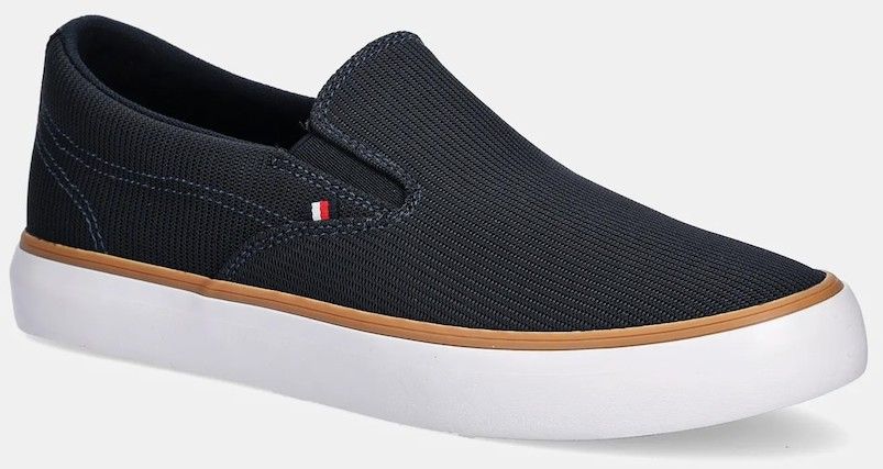Tenisky Tommy Hilfiger TH HI VULC CORE LOW II SLIPON tmavomodrá farba, FM0FM05514