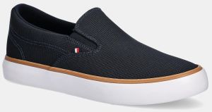 Tenisky Tommy Hilfiger TH HI VULC CORE LOW II SLIPON tmavomodrá farba, FM0FM05514