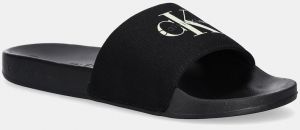 Šľapky Calvin Klein Jeans SLIDE MONOLOGO CV čierna farba, YM0YM01367