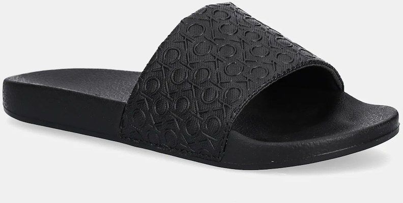Šľapky Calvin Klein Jeans POOL SLIDE MONO čierna farba, HW0HW02541