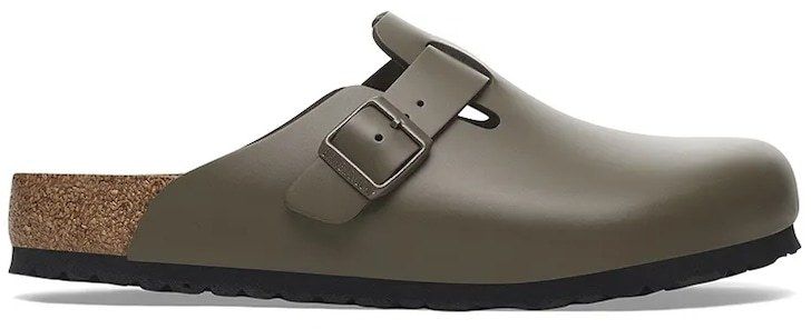 Kožené šľapky Birkenstock Boston NL zelená farba, na platforme, 1029156