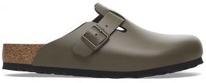 Kožené šľapky Birkenstock Boston NL zelená farba, na platforme, 1029156
