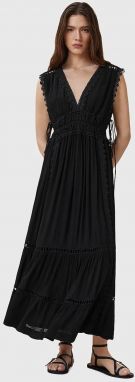 Šaty AllSaints XANTHE čierna farba, maxi, áčkový strih, W302DC