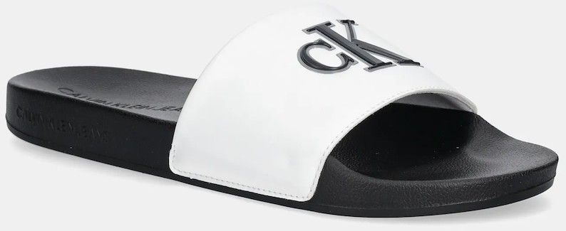 Šľapky Calvin Klein Jeans SLIDE JELLY MONO PU čierna farba, YM0YM01281