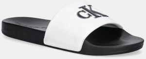 Šľapky Calvin Klein Jeans SLIDE JELLY MONO PU čierna farba, YM0YM01281