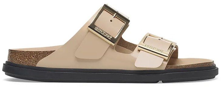 Kožené šľapky Birkenstock Arizona Droplet Buckle béžová farba, 1029386