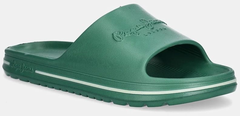 Šľapky Pepe Jeans BEACH SLIDE M zelená farba, PMS70159