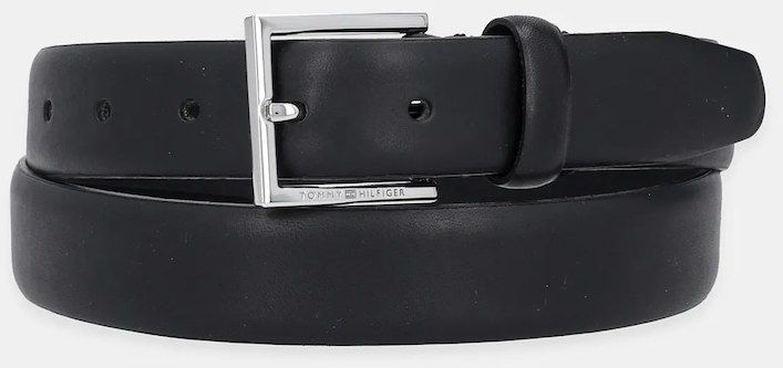 Kožený opasok Tommy Hilfiger čierna farba, AM0AM13568