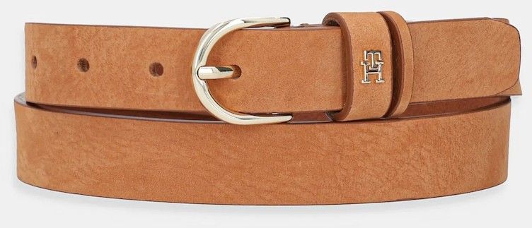 Kožený opasok Tommy Hilfiger hnedá farba, AW0AW17930