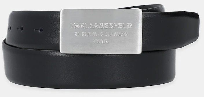 Kožený opasok Karl Lagerfeld čierna farba, 553426.815300