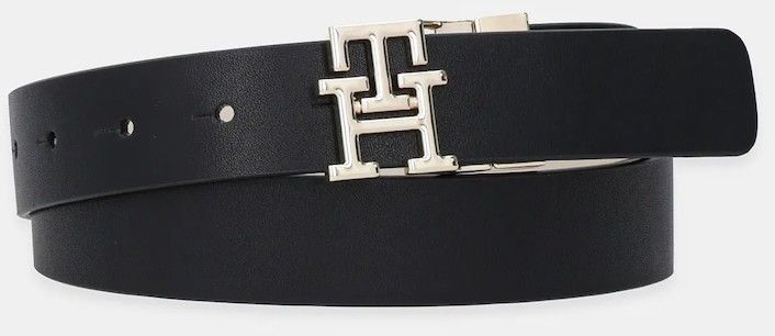 Kožený opasok Tommy Hilfiger čierna farba, AW0AW17495