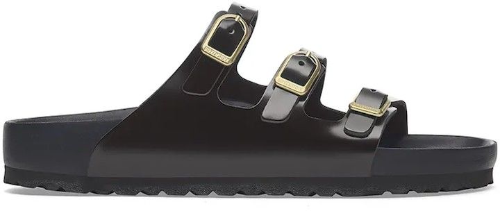 Kožené šľapky Birkenstock Florida D-Buckle Exq čierna farba, 1029385