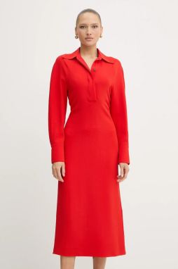 Šaty Victoria Beckham červená farba, maxi, áčkový strih, 1325WDR006598A