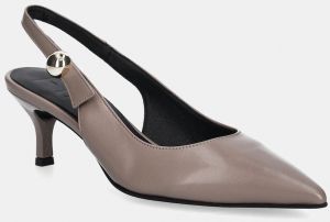 Kožené lodičky Furla Sfera Slingback hnedá farba, YJ07SFE X30000 MA200