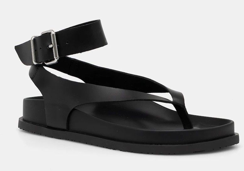 Kožené sandále Tommy Jeans TJW ANKLE STRAP SANDAL čierna farba, EN0EN02873
