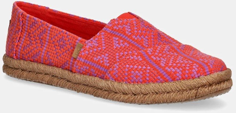 Espadrilky Toms DIAMOND GLOBAL červená farba, 10021885