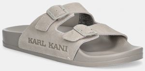Semišové šľapky Karl Kani Kani Street Slide PRM béžová farba, PD00006206