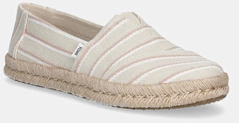 Espadrilky Toms NATURAL WOVEN STRIPES béžová farba, 10021816