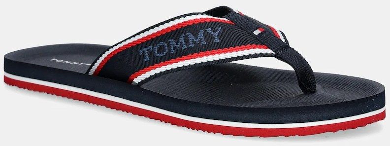 Šľapky Tommy Hilfiger COMFORT TH BEACH SANDAL tmavomodrá farba, FM0FM05510