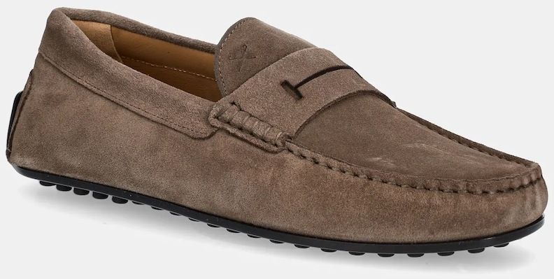 Semišové mokasíny Hackett London DRIVER LOAFER hnedá farba, HMS21485