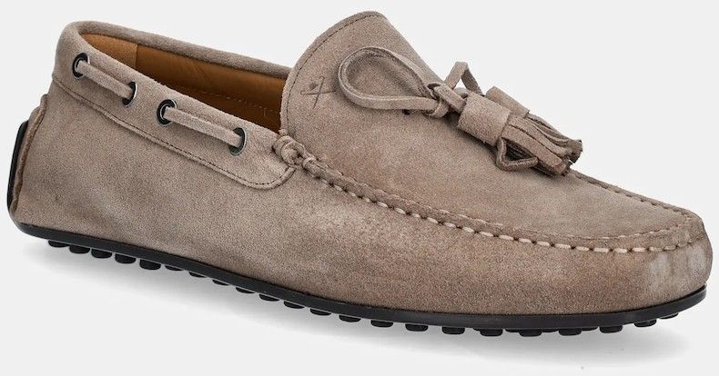 Semišové mokasíny Hackett London DRIVER TASSEL hnedá farba, HMS21486