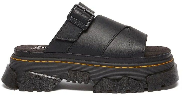Šľapky Dr. Martens Mattison čierna farba, na platforme, DM40900001
