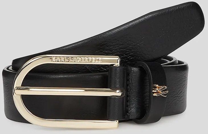 Kožený opasok Karl Lagerfeld čierna farba, A3W33041