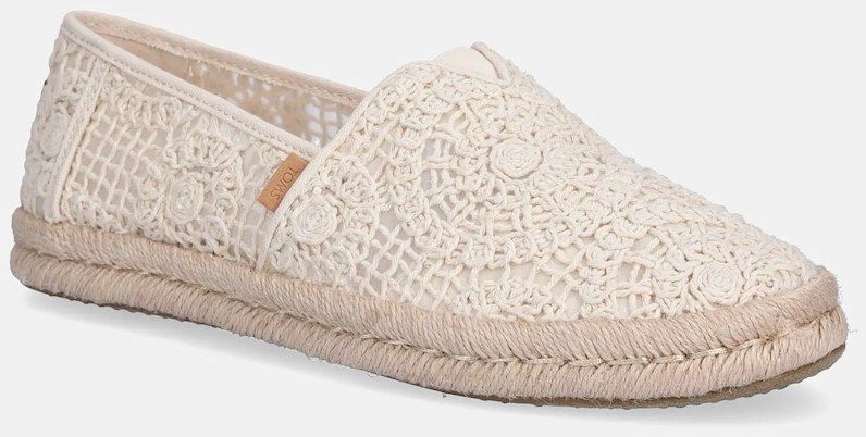Espadrilky Toms CROCHET LACE béžová farba, 10021941