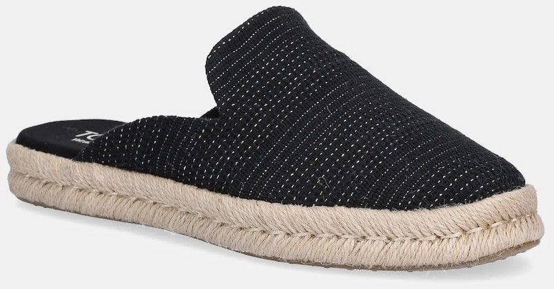 Espadrilky Toms METALLIC LINEN STRIPE čierna farba, 10021880