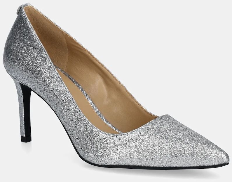 Kožené lodičky MICHAEL Michael Kors Alina strieborná farba, 40S5HNMP1M.040