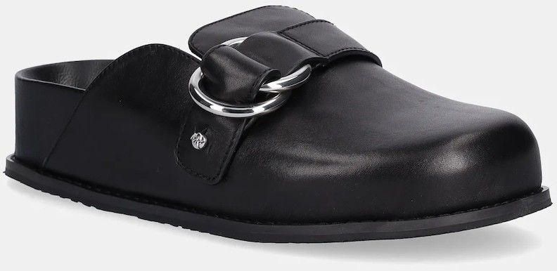 Kožené šľapky MICHAEL Michael Kors Jaden čierna farba, na platforme, 40T5JDFP1L.001