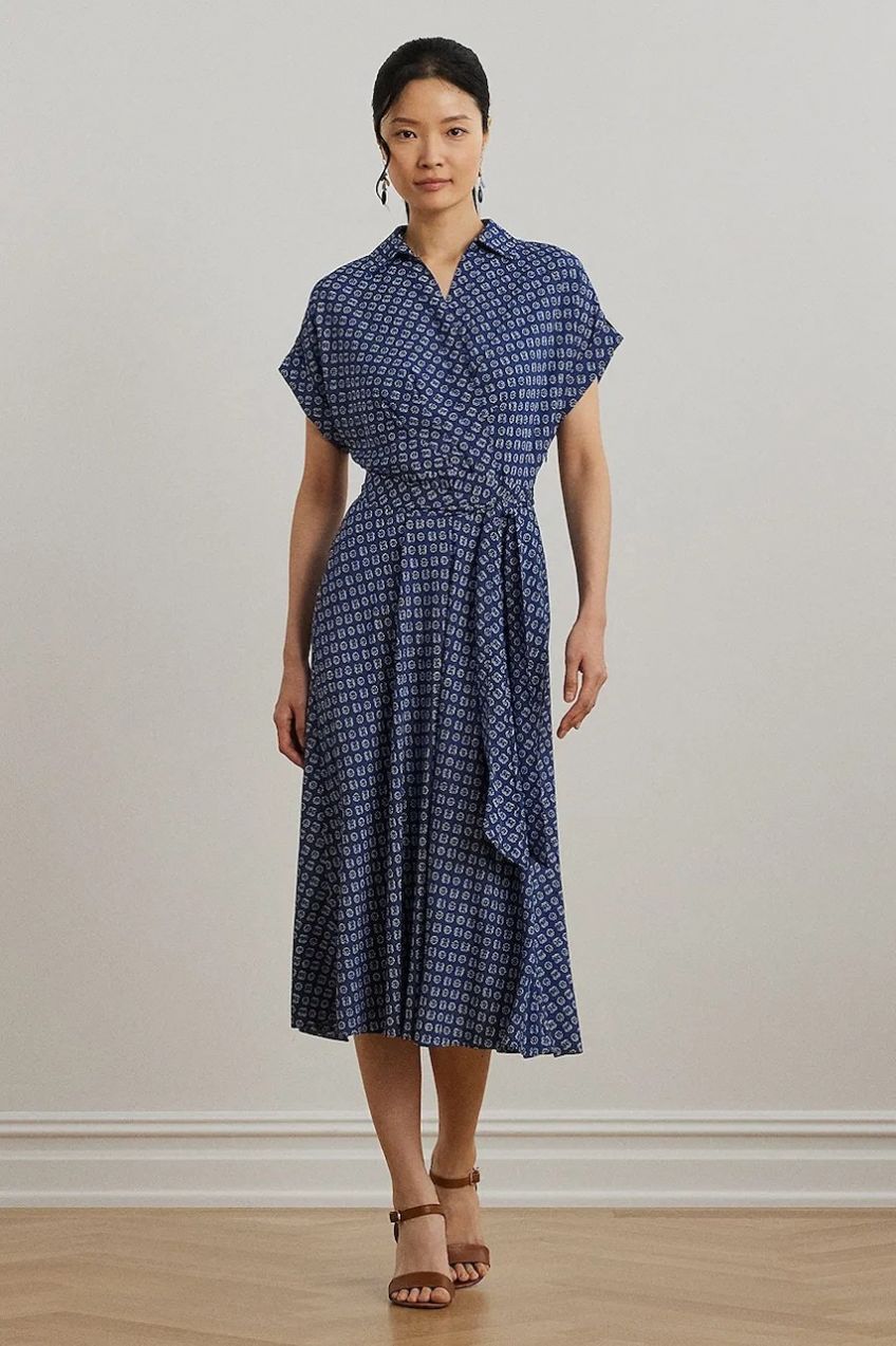 Šaty Lauren Ralph Lauren midi, áčkový strih, 200973374