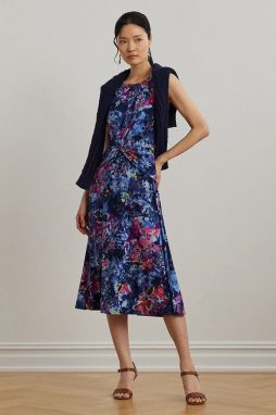 Šaty Lauren Ralph Lauren midi, áčkový strih, 200973610